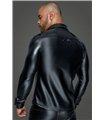 Long-sleeved Powerwetlook & PVC shirt with button placket - 3XL