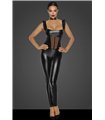 Powerwetlook overall with tulle inserts F256 - black | Noir Handmade