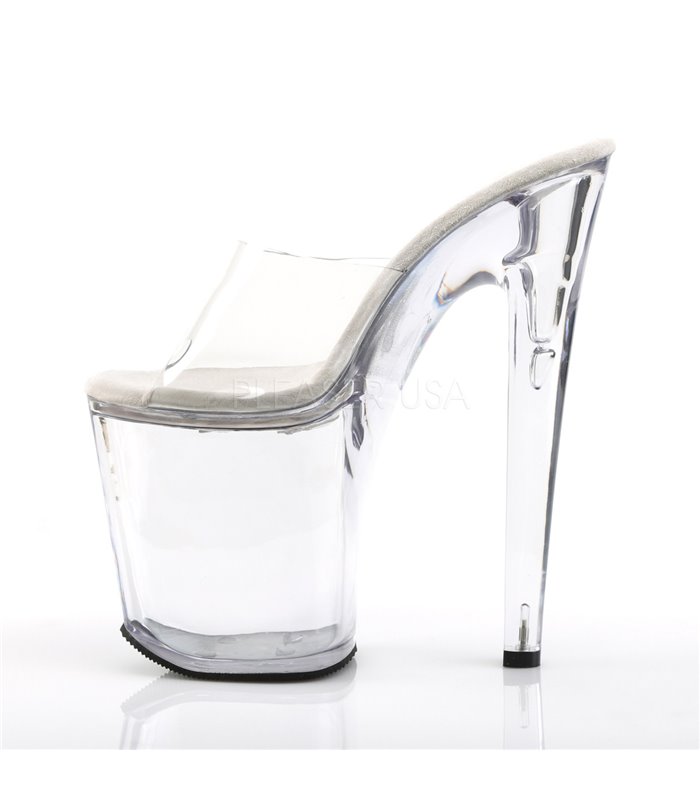 Plateau Pantoletten Pleaser xtreme 801 kaufen günstig Durchsichtige High Heels Pantolette XTREME 801 von Pleaser