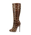 GIARO BOOTS BRANDY LEOPARD PATTERN LACQUER