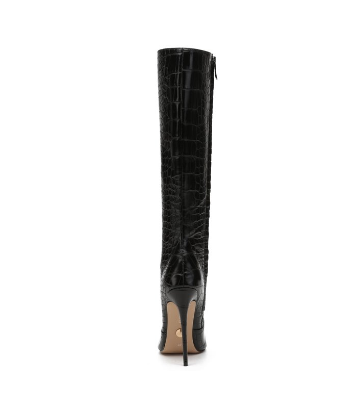 Giaro Stiefel Brandy Schwarz Krokodilmuster 