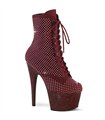 ADORE-1020RM Platform Ankle Boots - Red | Pleaser
