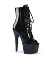 BEJEWELED-1021-7 Platform Ankle Boots - Black Shiny | Pleaser
