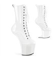 CRAZE-1040 Platform Ankle Boot - White Shiny | Pleaser
