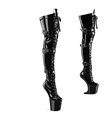 CRAZE-3028 Platform Overknee Boots - Black Shiny | Pleaser