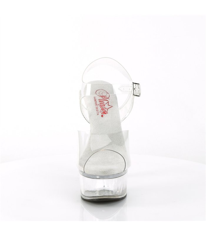 GLEAM-608 High Heels Sandalette - Transparent | Pleaser
