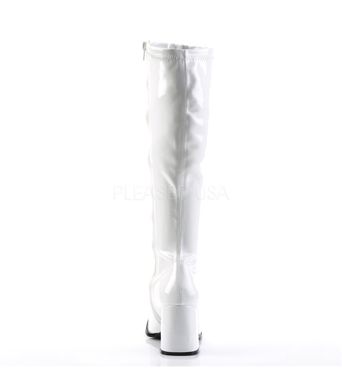 Retro Stiefel GOGO-300 - Lack Weiß