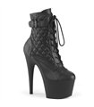 ADORE-1033 Platform Ankle Boots - Black Leather | Pleaser