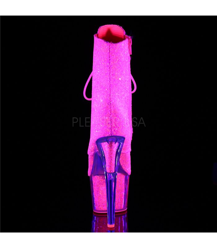 Glitter Plateau Stiefelette ADORE-1020G - Neon Pink