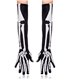 Kostüm lange Skeletthandschuhe schwarz/weiss