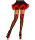 Sexy Stockings mit anziehender Satinschleife schwarz/rot