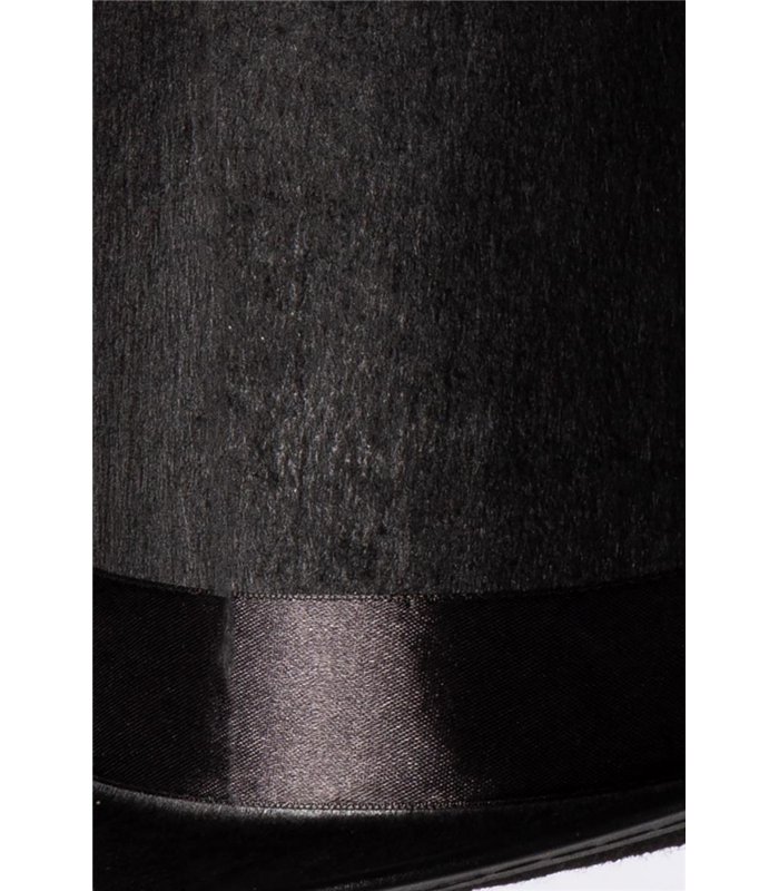 Zylinder mit dekorativem Satinband & eingefasste Krempe schwarz