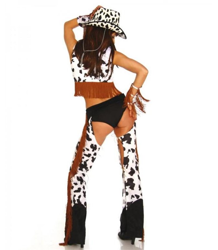 Kostüm Sexy Cowboy-Dame mehrfarbig