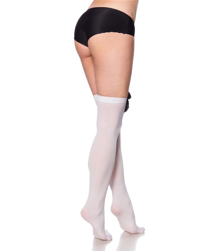 Sexy Stockings mit erotischen Schleifen schwarz/weiss