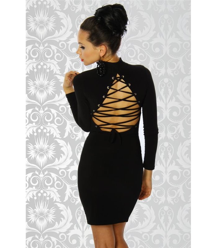 Dress with Lacing  black mini Dresses