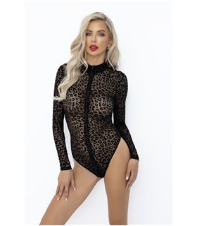 Leopard flock bodysuit with long sleeves Leopard flock bodysuit with long sleeves