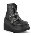 SHAKER-62 - Platform ankle boots - black matt | DemoniaCult