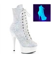 DELIGHT-1020LG - Platform ankle boot - white/glitter glow in dark | Pleaser