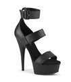 DELIGHT-629 - Platform High Heel Sandal - Black Matt | Pleaser