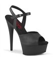 EXCITE-609 - Platform High Heel Sandals - Black Matt | Pleaser