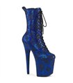 FLAMINGO-1040SPF - Platform ankle boots - Blue with pattern/Shimmering | Pleaser