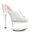 PASSION-701 - Platform High Heel Mules - Clear | Pleaser