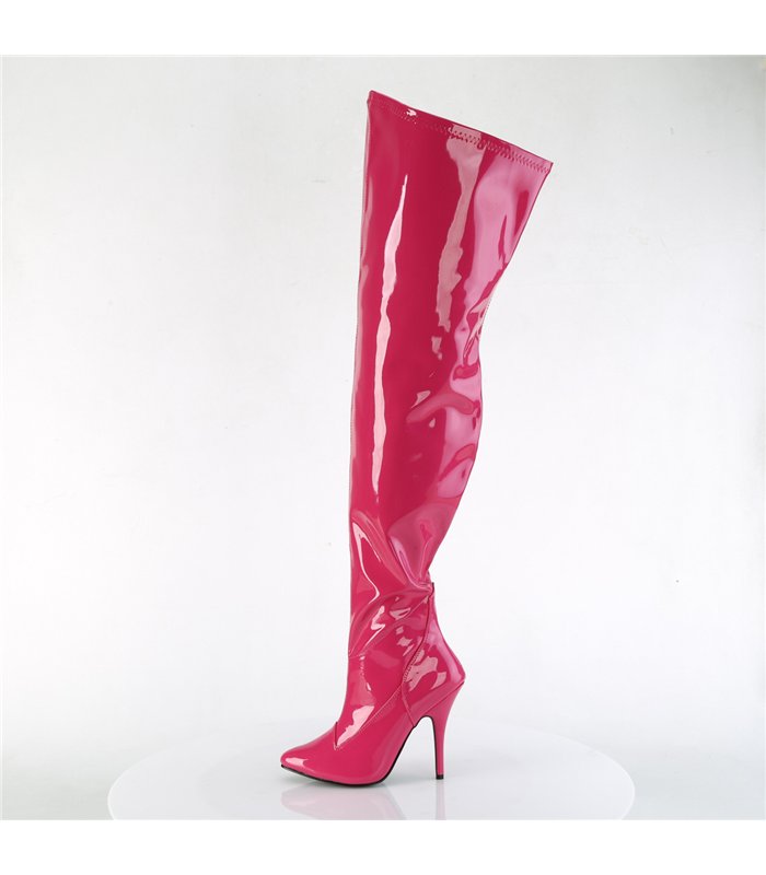 Verkleuren Schatting Deter Overknee laarzen -SEDUCE-3000WC - roze lak | Pleaser goedkoop online kopen!