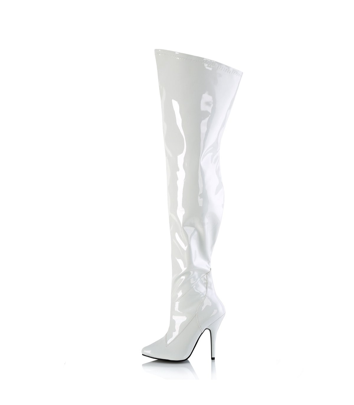 Overknee Boots Seduce 3000wc Wide Calf White Shiny Pleaser Buy Cheap Online 