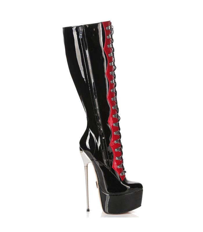Giaro Overknee Boots Fascinate Black/Red Shiny