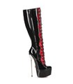 Giaro Overknee Laarzen Fascinate Zwart/Rood Glanzend
