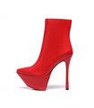 Giaro Delphina Platform Ankle Boots Red Matte