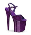FLAMINGO-809GP Plateausandalen met hoge hak - Paarse glitterlak | Pleaser