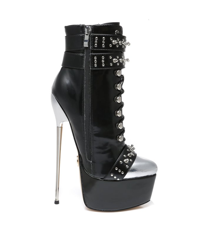 Giaro Evil Plateau Boots Black Shiny