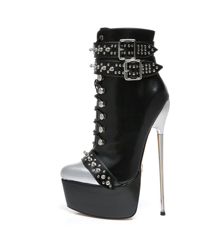 Giaro Evil Plateau Boots Black Shiny