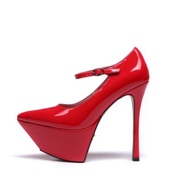 Giaro Platform Pumps Devotion Red Shiny