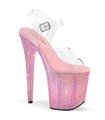 BEJEWELED-808RRS - Platform high heel sandal - pink with rhinestones | Pleaser