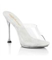 CUPID-401 - Mules - Silver/Clear | Fabulicious
