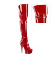 DELIGHT-3018 - Plateau Overknee Stiefel - Rot Lack | Pleaser