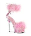 DELIGHT-624F - Plateau High Heel Sandalette - Pink mit Plüsch | Pleaser