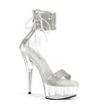 DELIGHT-627RS - platform sandal - clear with rhinestones | Pleaser