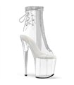 FLAMINGO-1018C-2RS - Platform ankle boots - clear with rhinestones | Pleaser