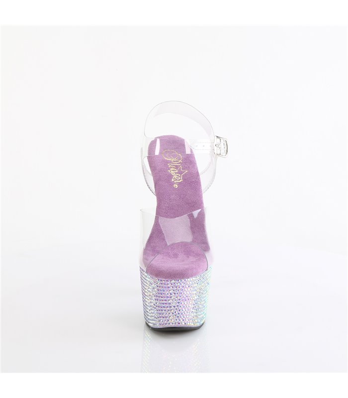 BEJEWELED-708RRS - Platform high heel sandal - purple with rhinestones | Pleaser
