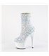 ADORE-1042SQ - platform ankle boots - white/multicolor with sequins | Pleaser