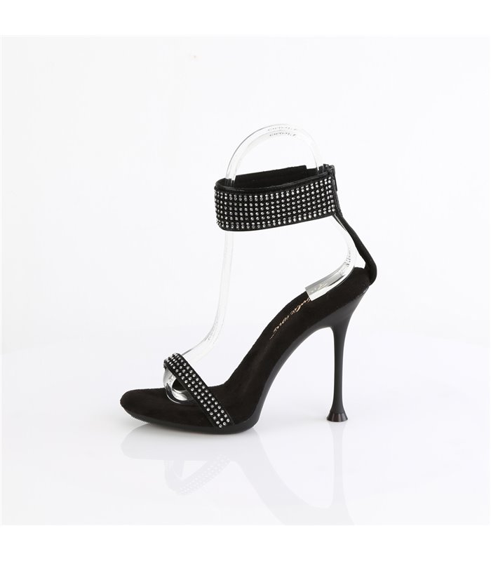 CUPID-440 - sandal - black with rhinestones | Fabulicious
