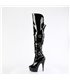 DELIGHT-3018 - Platform Overknee Boots - Black shiny | Pleaser