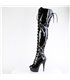 DELIGHT-3022 - Platform Overknee Boots - Black shiny | Pleaser