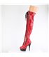 DELIGHT-3029 - Plateau Overknee Stiefel - Rot Lack Holografisch | Pleaser