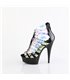 DELIGHT-600-9 - Platform Sandaal met Hoge Hak - Zwart/Holografisch | Pleaser