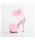 DELIGHT-624F - Platform high heel sandal - pink with plush | Pleaser
