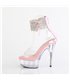 DELIGHT-624RS - Platform high heel sandal - pink/clear with rhinestones | Pleaser